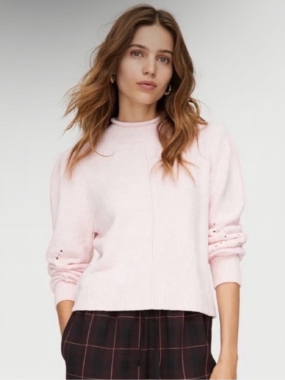 Aritzia Wilfred Fairy Pink Ingrid Sweater